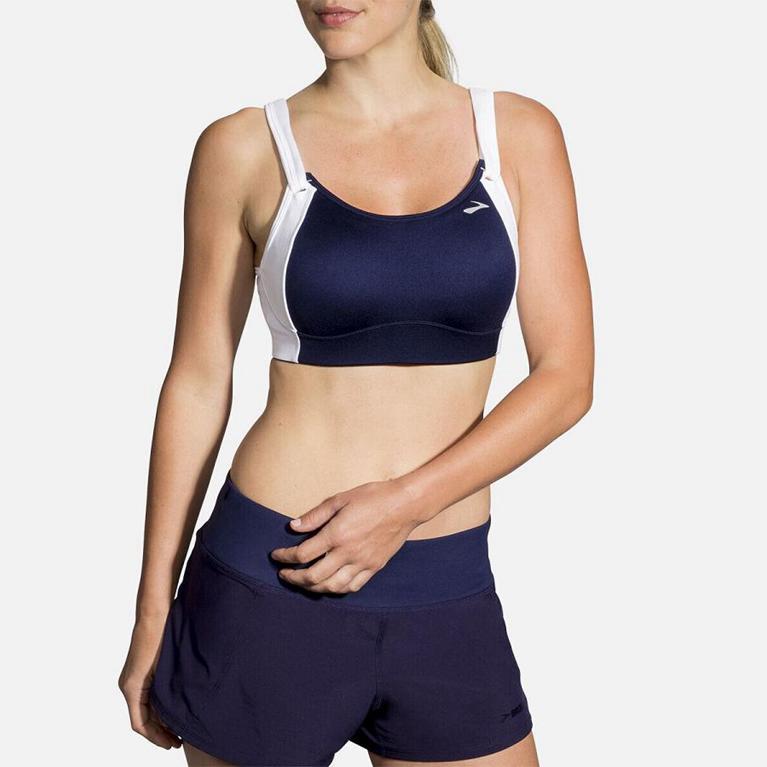 Brooks Fiona Sports Running Bra - Women's - Blue (93520-TWEC)